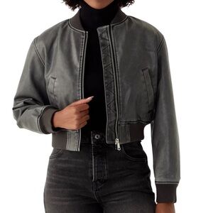 Edit by Jason Wu Faux Leather Bomber Jacket